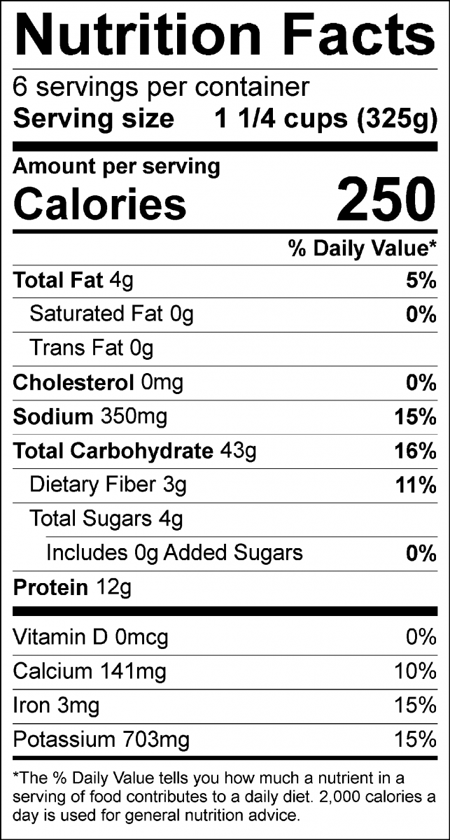 Nutrition Facts Label Easy Chili