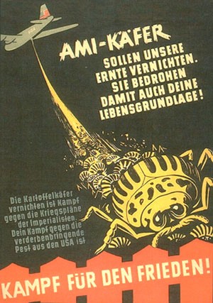 German War poster on Colorado potato beetle