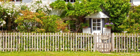 house with a picket fence