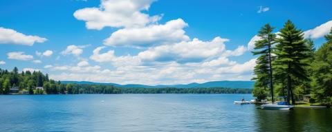 View of Lake Sunapee on a sunny day