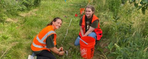 two students getting data