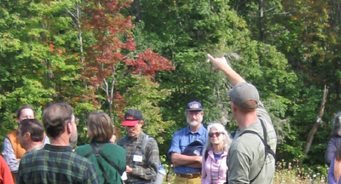 group of people outdoors at Extension event