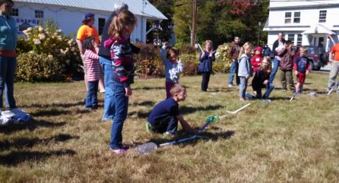 kids playing with Stomp Rockets