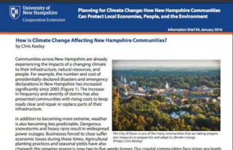 Cover of How is Climate Change Affecting New Hampshire Communities? 