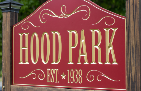 Hood Park sign