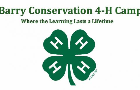 Barry Conservation Camp title with 4-H Logo