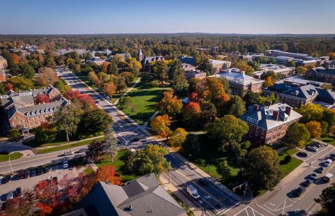 Aerial view of UNH Durham campus