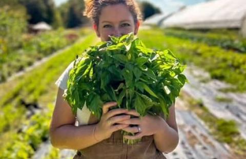 Woman at a farm