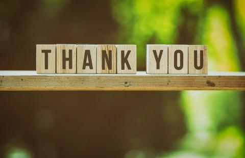 a thank you sign