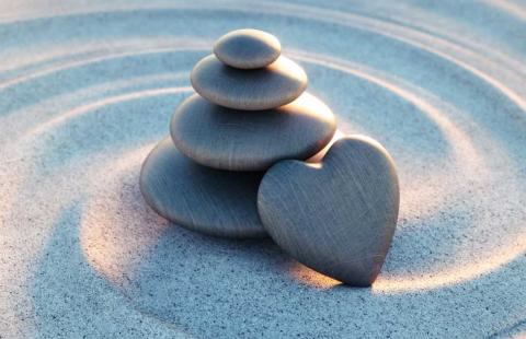 stacked rocks at the beach