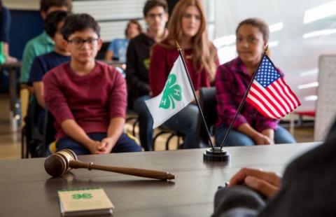 4-H members in a meeting