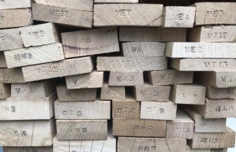 Timber with labels