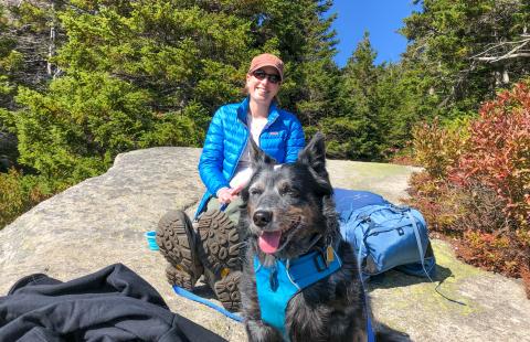 Rebecca DiGirolomo on a hike with her dog