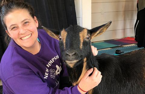 Kendra Lewis and goat