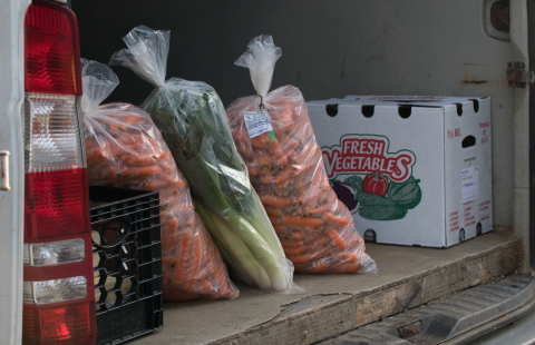 Vegetables in a truck for delivery
