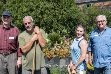 group working in the garden