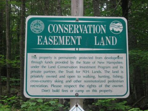 conservation easement land sign
