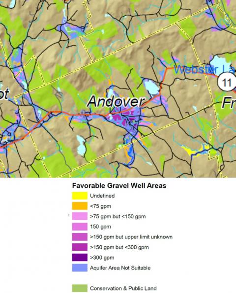 map of favorable gravel well areas