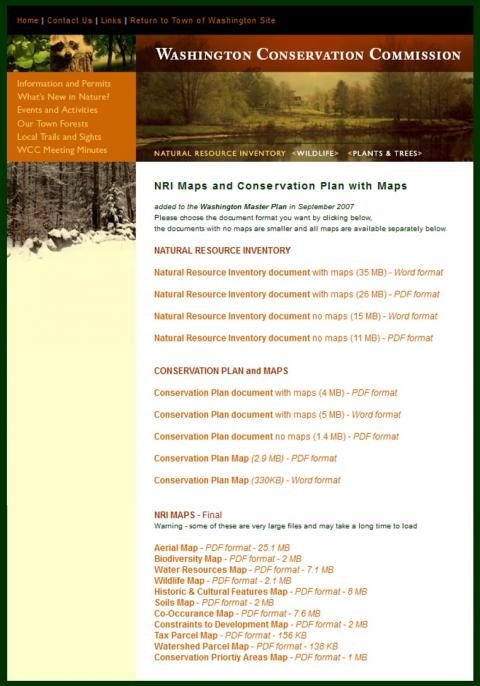 Washington Conservation Commission example