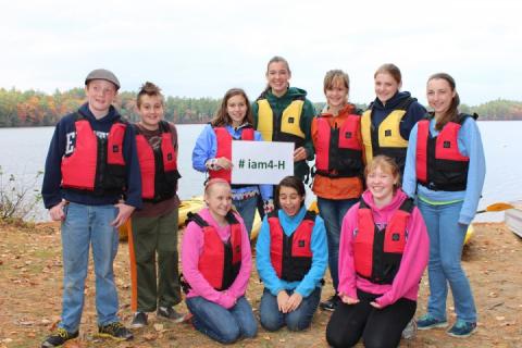 group of 4-H participants at NH lake