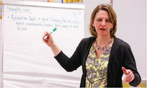instructor at whiteboard