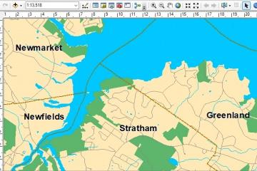 ArcGIS map of Great Bay in New Hampshire for an introduction to GIS workshop 