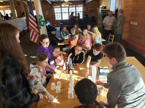 Children gathered for club activities
