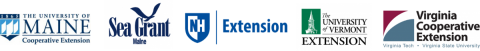 UMaine Extension, Sea Grant, UNH Extension, UVM Extension, Virginia Tech Extension Logos