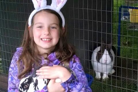 4-H youth with rabbit