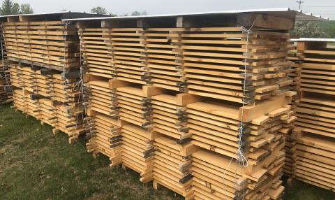 Piled lumber