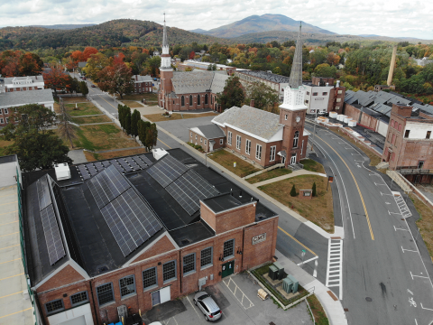 Overhead shot of a town