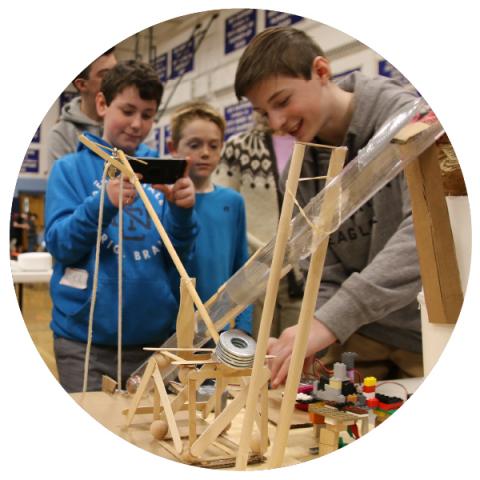 three students in Tamworth doing a STEM project