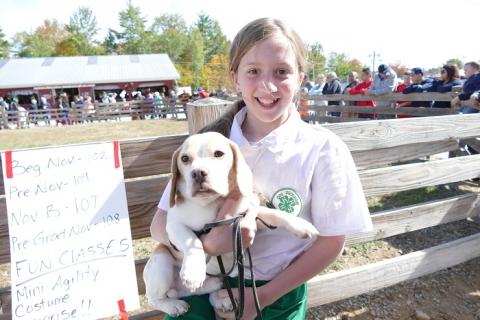 4her with pet dog