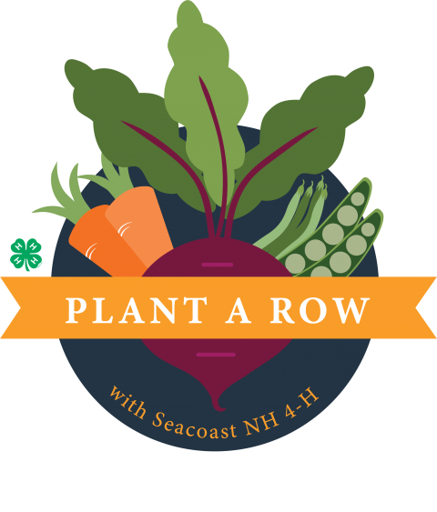 Pictured is a logo for the Plant a Row initiative with vegetables.