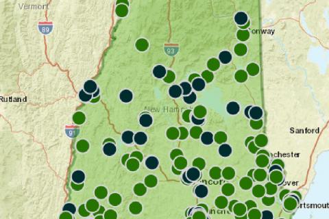 Map of NH with Food Pantries
