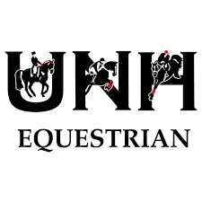 Logo of the UNH Equestrian team: the letters UNH with jumping horses.
