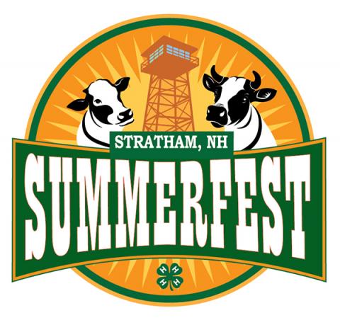 Starham Summerfest logo shows two cows looking at a firetower.
