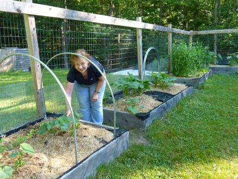 Ann working in the garden