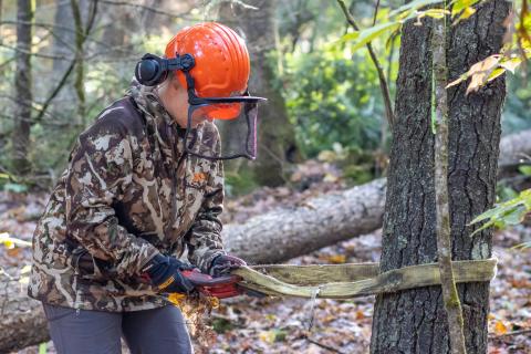 women's tractor logging workshop participants