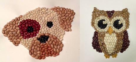 bean mosaic dog or owl
