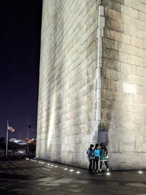 Students at the Washington Monument