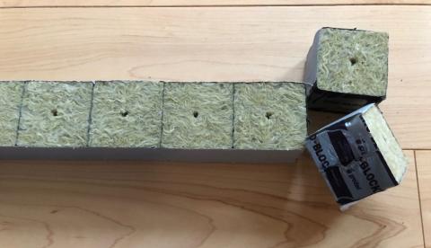 Picture of rockwool growing blocks for home hydroponic system.
