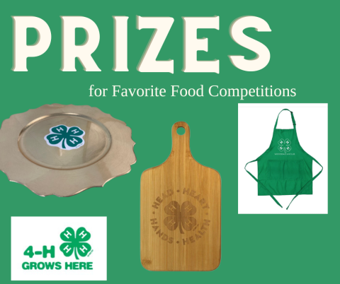 Prizes for 4-H Favorite Food contests