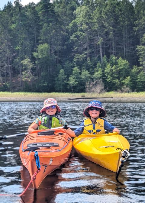 Youth canoeing at SELT Southeast Land Trust in Epping NH