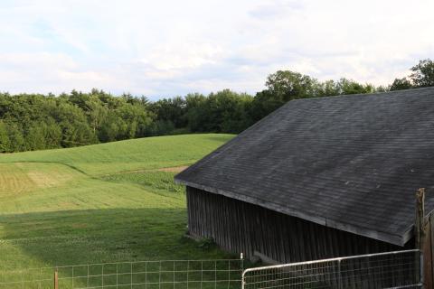 Barn in a field