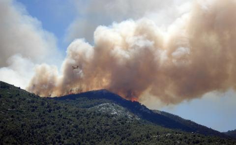 Wildfire in the mountains