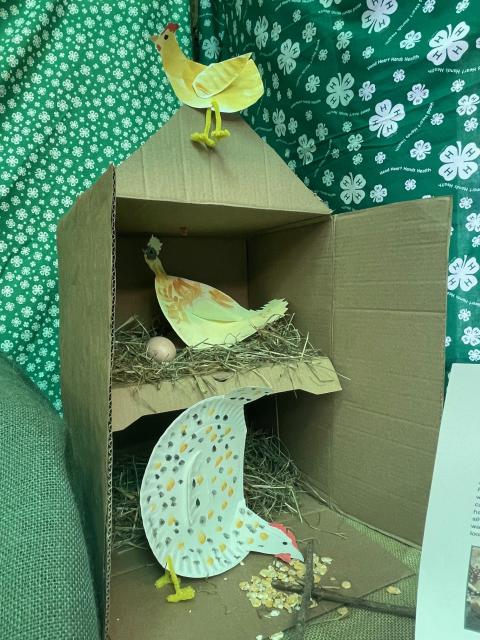 chicken coop craft made from cardboard
