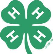 4-H green clover graphic with cut out H's in the leaves
