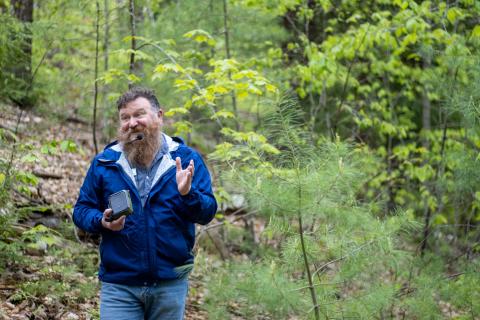 Instructor Steven Roberge talking about forest management