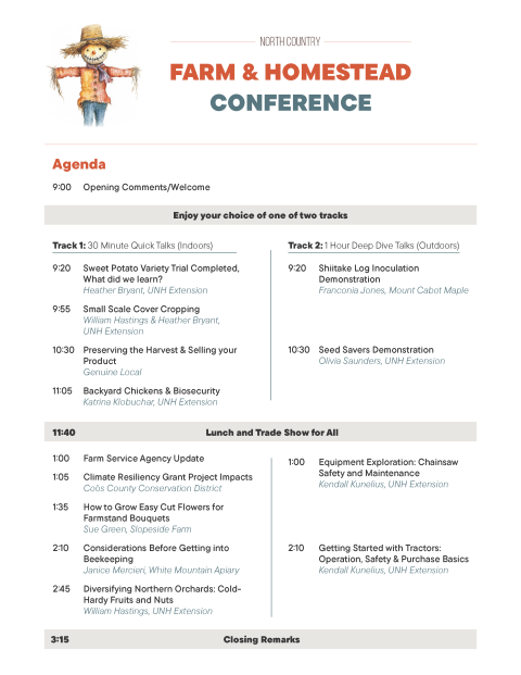 North Country Homestead & Farm Conference Agenda 2025